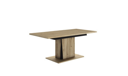 TITAN - Table de séjour rectangulaire pied central 1 allonge